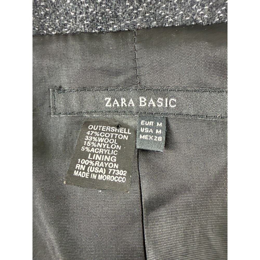 Zara Basic Size M Wool Blend Notched Outdoor Sing… - image 6
